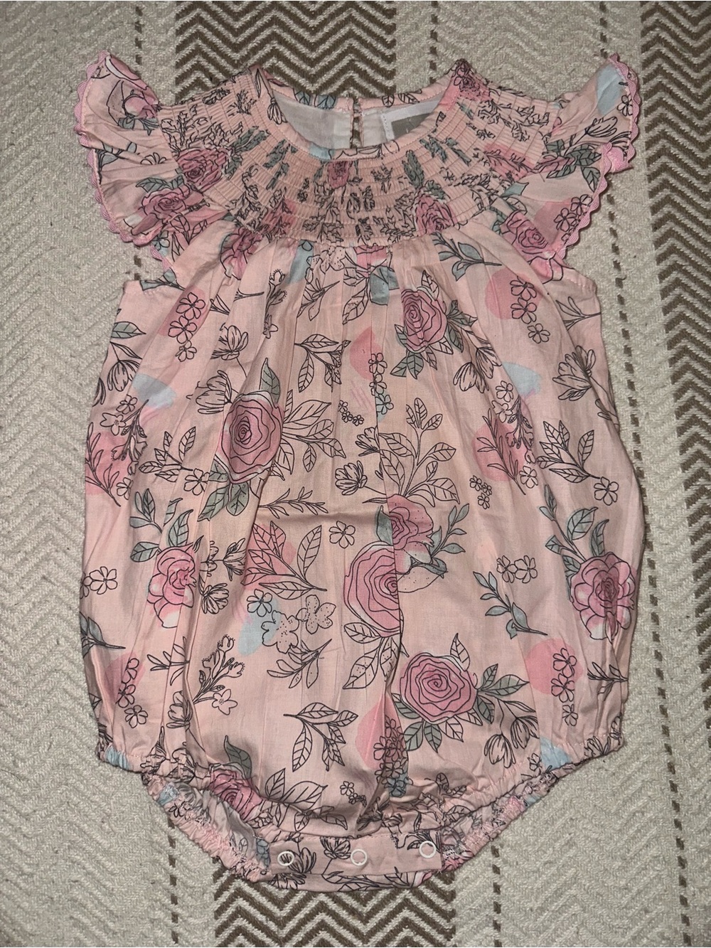 Lil Cactus Pink Floral Dress with Mint Accents